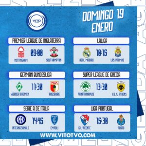 Partidos destacados del domingo 19 de enero