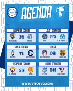 Partidos destacados del domingo 16 de marzo