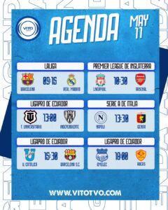 Partidos destacados del domingo 11 de mayo