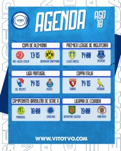 Partidos destacados del lunes 18 de agosto