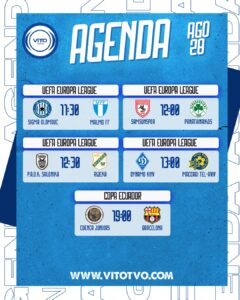 Partidos destacados del jueves 28 de agosto