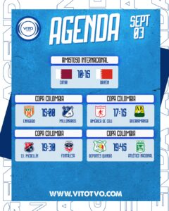 Partidos destacados del miércoles 3 de septiembre