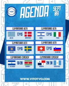 Paridos destacados del lunes 8 de septiembre