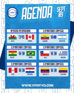 Partidos destacados del martes 9 de septiembre