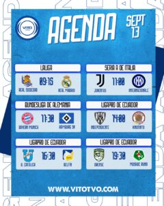 Partidos destacados el sábado 13 de septiembre