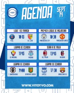 Partidos destacados del domingo 14 de septiembre