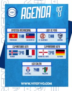 Partidos destacados del lunes 13 de octubre