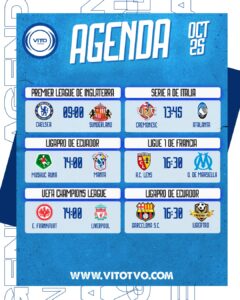 Partidos destacados del sábado 25 de octubre