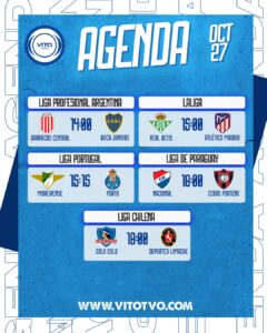 Partidos destacados del lunes 27 de octubre