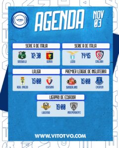 Partidos destacados del lunes 3 de noviembre