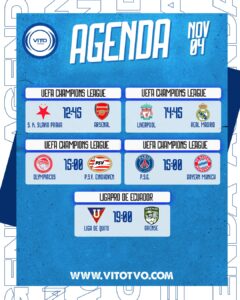 Partidos destacados del martes 4 de noviembre