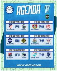 Partidos destacados del martes 24 de febrero