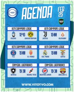 Partidos destacados del miércoles 25 de febrero