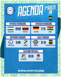 Partidos destacados del lunes 30 de marzo