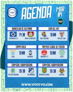 Partidos destacados del miércoles 4 de marzo