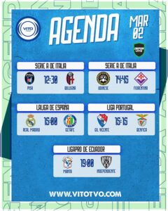 Partidos destacados del lunes 2 de marzo