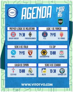 Partidos destacados del viernes 6 de marzo