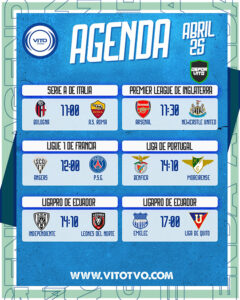 Partidos destacados del sábado 25 de abril