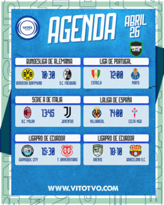 Partidos destacados del domingo 26 de abril