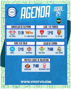 Partidos destacados del viernes 24 de abril