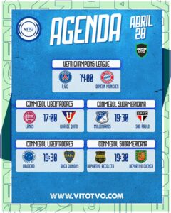 Partidos destacados del martes 28 de abril