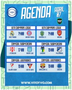 Partidos destacados del martes 7 de abril