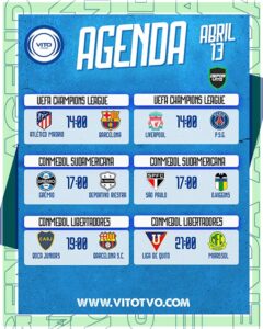 Partidos destacados del martes 14 de abril