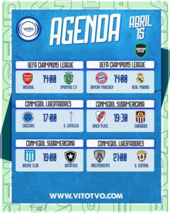 Partidos destacados del miércoles 15 de abril