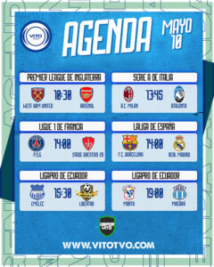 Partidos destacados del domingo 10 de mayo