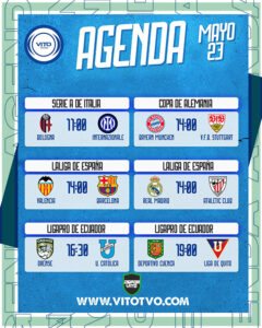 Partidos destacados del sábado 23 de mayo