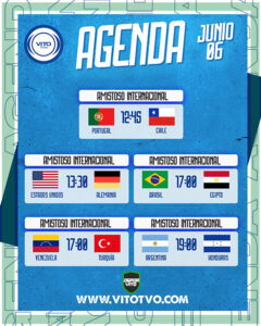 Partidos destacados del sábado 6 de junio