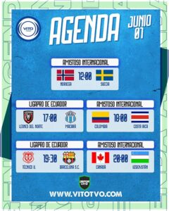 Partidos destacados del lunes 1 de junio